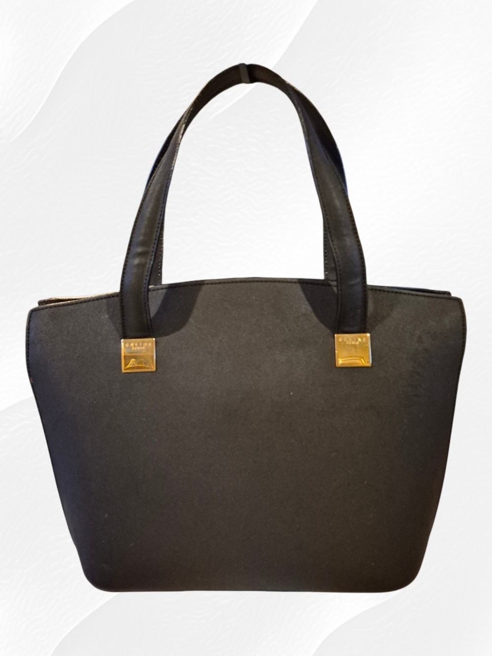 Celine Vintage Black Tote with Gold Hardware